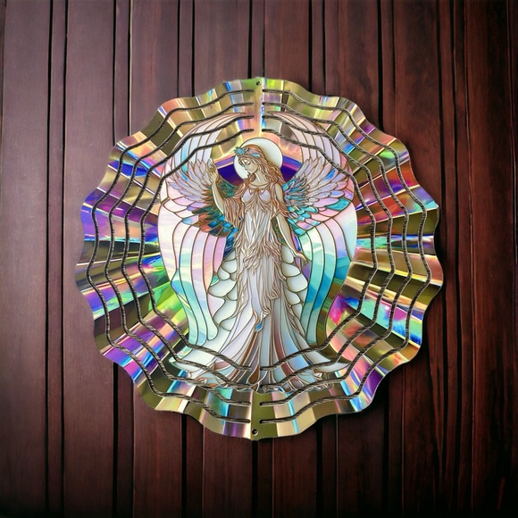 Angel 8 inch Sublimated Wind Spinner - Picture 1 of 2